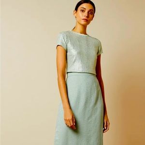 Ted Baker Metallic Fitted T-Shirt size 1 (NWT)